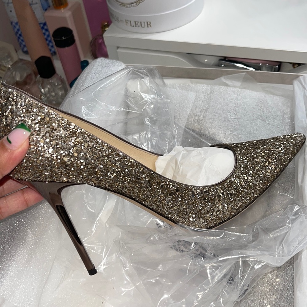 Jimmy choo abel 39 antique gold authentic
